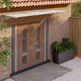153695 vidaXL Toldo para porta 358,5x90cm policarbonato cinzento/transparente