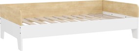 AIYAPLAY Cama para Crianças acima de 3 Anos 143,5x74x40 cm Cama de Madeira para Crianças Carga 80 kg para Dormitório Branco e Madeira | Aosom Portugal