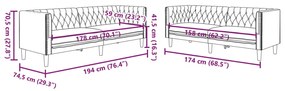 2 pcs conj. de sofás chesterfield couro artificial cappuccino