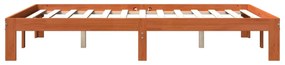Cama sem colchão 135x190 cm madeira pinho maciça castanho-mel