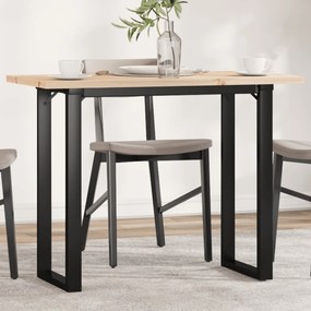 Mesa de jantar estrutura em O 100x50x75,5cm pinho/aço