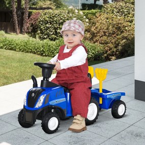 HOMCOM Trator para Crianças de 12-36 Meses com Reboque Removível Carro