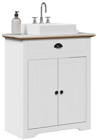 vidaXL Armário de lavatório BODO branco e castanho 70x35x80 cm