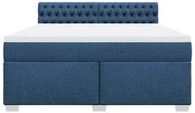 Cama com molas/colchão 180x200 cm tecido azul