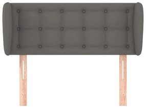 Cabeceira de cama c/ abas couro artificial 93x23x78/88 cm cinza
