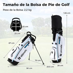 Conjunto completo de tacos de golfe para homem com bolsa de suporte. Inclui driver #1 460CC, madeira #3, híbrido, ferros #5#6#7#8#9#P#S e taco Branco