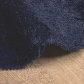 Tapete shaggy de pelo alto NAVARRA 120x120 cm azul-marinho