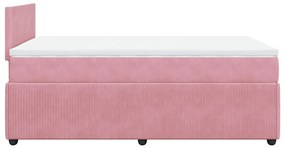 Cama boxspring com colchão 120x190 cm veludo rosa