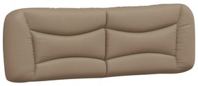 Estrutura cama c/ luzes LED 160x200 couro artificial cappuccino
