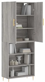 Armário alto 69,5x34x180 cm derivados de madeira sonoma cinza