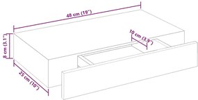 Prateleira de parede c/ 1 gaveta para livros/DVD MDF branco