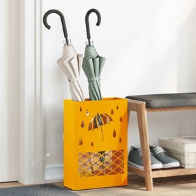 vidaXL Suporte de Guarda-Chuva Amarelo Mostarda, 28x12x41 cm, em Aço