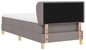 Cama Box com Colchão vidaXL Taupe 80x200 cm Tecido