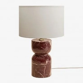 Candeeiro De Mesa Em Pedra Natural Diniz Branco Ø30 Cm - ↑20 Cm Arlina & Mármore Vermelho Cherry Gold - Sklum