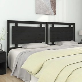 Cabeceira de cama 205,5x4x100 cm pinho maciço preto