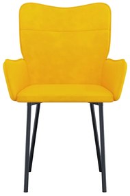 Cadeiras de jantar 2 pcs veludo amarelo
