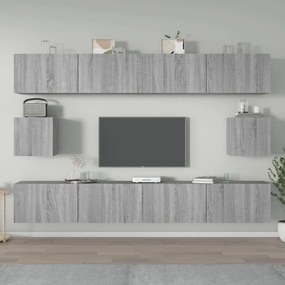 vidaXL Conjunto móveis de TV 6 pcs madeira processada sonoma cinza