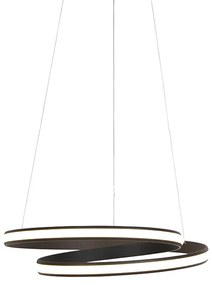 Candeeiro de suspensão design preto 55 cm com LED - Rowan Moderno
