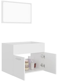 2 pcs conjunto móveis casa de banho derivados de madeira branco