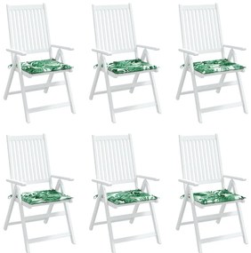 Almofadões p/ cadeira 6pcs 40x40x3cm tecido padrão folhas