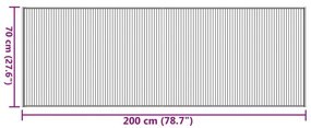 Tapete retangular 70x200 cm bambu castanho-escuro