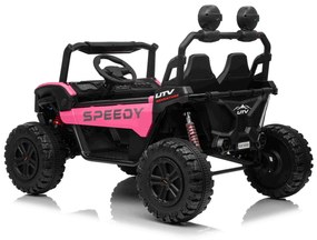 Jipe elétrico para crianças T-REX Ride 4x4, 2 Lugares, 24V, leitor MP3, bateria de lítio, Rodas EVA, controlo remoto, luzes LED Rosa