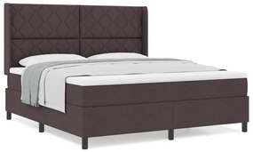 Cama Box com Colchão - Castanho Escuro, 180x200 cm, Tecido
