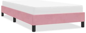 Estrutura de cama com colchão 80x220 cm veludo rosa
