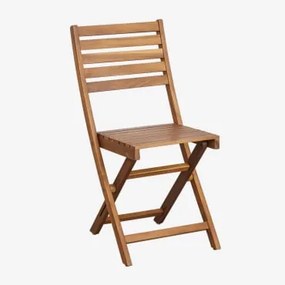 Pack 2 Cadeiras De Jardim Dobráveis Em Madeira De Acácia Delawer Castanho Acácia - Sklum