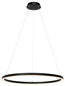 Candeeiro suspenso preto 80 cm com LED regulável em 3 etapas - Girello Design