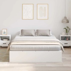 Cama de Armazenamento Branca 140x200 cm