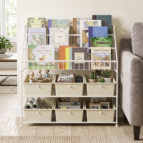 Guarda roupa aberto Multinível, 89 x 36,5 x 87 cm, 6 Gavetas e 3 Cestos, Branco