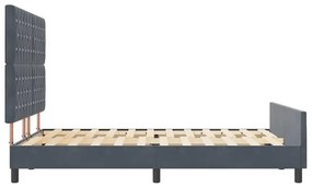 Cama vidaXL Cinza Escuro 140x200 cm Veludo