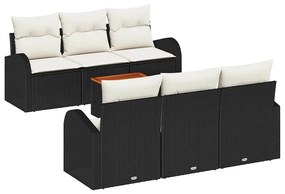 Conjunto de Sofá de Jardim com 7 Peças e Almofadas em Rattan Sintético