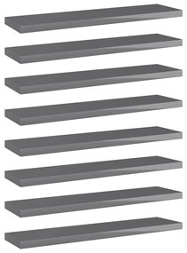 vidaXL Prateleiras para estante 8 pcs 40x10x1,5cm contraplacado cinza