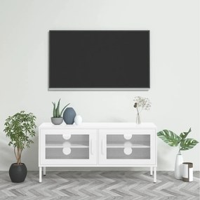 vidaXL Móvel de TV aço 105x35x50 cm branco