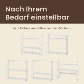 Prateleira para casa de banho com 3 prateleiras ajustáveis 15 x 60 x 54 cm branco