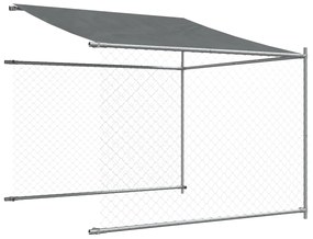 Jaula para cão com telhado/porta 6x2x2 m aço galvanizado cinza