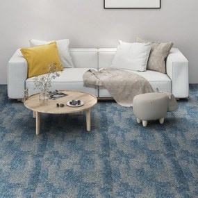 vidaXL Ladrilhos de carpete para pisos 20 pcs 5 m² azul-claro
