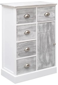 Aparador com 10 gavetas 113x30x79 cm madeira cinzento