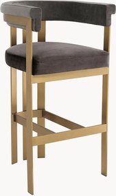 Cadeira de bar artesanal em veludo com estofos Clubhouse