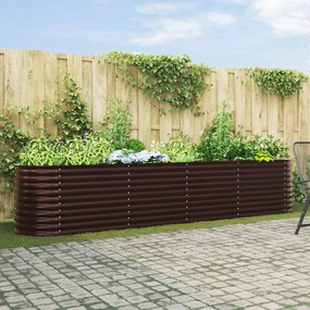 Canteiro Elevado de Jardim Marrom vidaXL 400x80x81 cm em Aço Galvanizado