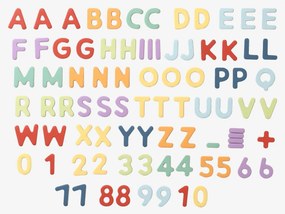 Letras e números magnéticos em madeira FSC® multicolor