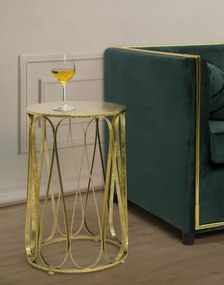 MESA DE APOIO VENICE Ø 37X58 CM DOURADA