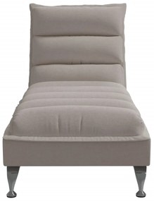 Chaise lounge com almofadões tecido cinzento-acastanhado