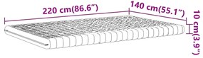 Colchão de espuma 140x220 cm 7 zonas dureza 20 ILD branco