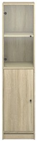 Aparador alto c/ porta de vidro 35x37x142 cm carvalho sonoma
