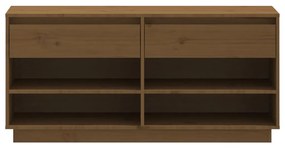 Sapateira 110x34x52 cm madeira de pinho maciça castanho mel