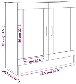 Vitrine Real de 80cm - Cinzento - Design Moderno