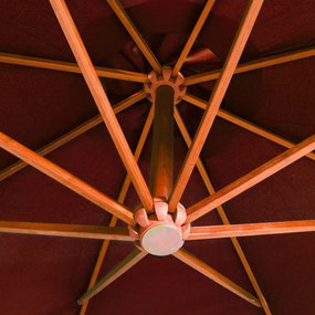 Guarda-sol de jardim suspenso com poste abeto maciço terracotta